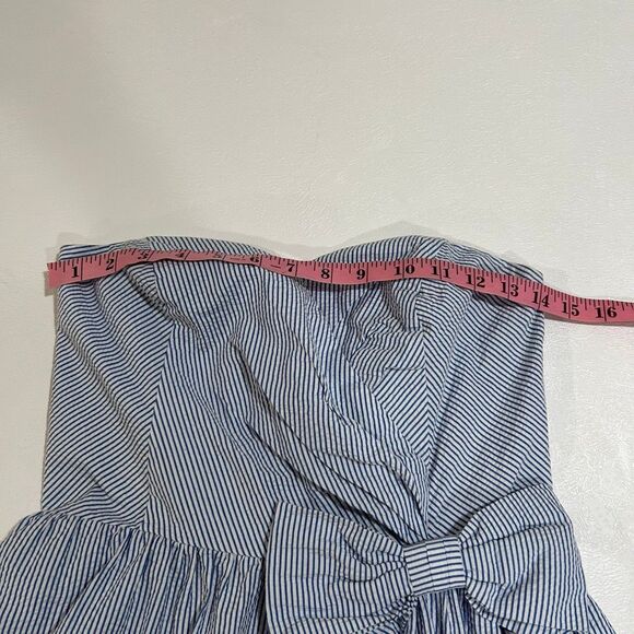 Lilly Pulitzer Strapless Blue White Bow Dress Size Medium - Picture 4 of 6